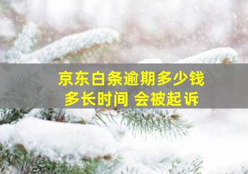 京东白条逾期多少钱多长时间 会被起诉